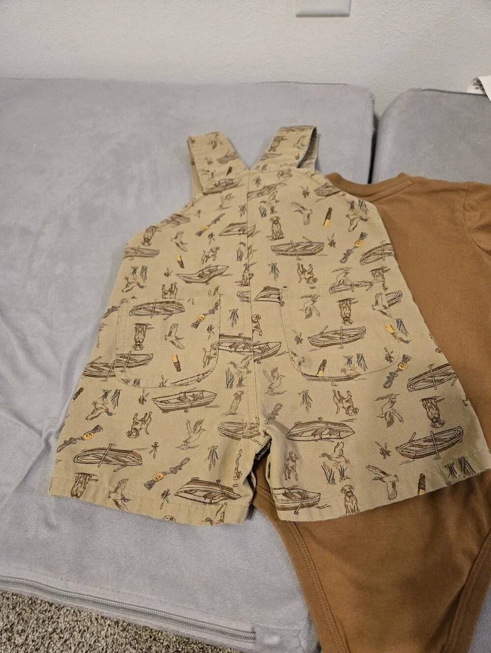 Carhartt Baby Brown Short Sleeve One-Piece Bodysuit & Bibs